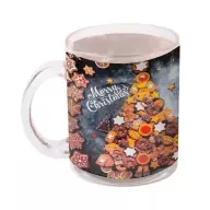 QX 102011 Üveg bögre mézeskalács minta 9.7cm