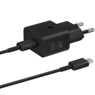 SAMSUNG Hálózati töltő 25W + USB Type C kábel fekete OEM