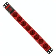 WP WPN-PDU-G01-08/R Splitter 8 priză 2m negru-roșu cu comutator