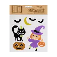 IRIS Ablakzselé halloween boszi + fekete macska