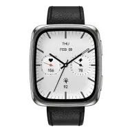 AMAZFIT Active 2 (Square) Premium NFC okosóra bőr szíj fekete