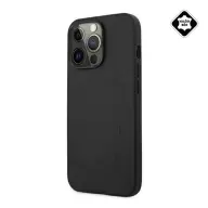 CG MOBILE iPhone 13 Pro AMG SIGNATURE LEATHER HOT STAMPED plastic phone case genuine leather coating BLACK