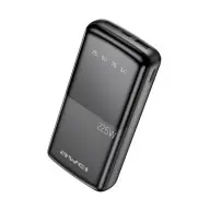 AWEI P13K vésztöltő 2 USB+Type-C aljzat 20000mAh. LED kijelző. FEKETE