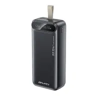 AWEI PA-12 vésztöltő 2 USB+Type-C aljzat 30000mAh LED kijelző FEKETE