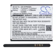 CAMERON SINO Alcatel Pop 4 CAMERON SINO Li-Ion akku 3.8V/1750mAh Alcatel TLp025H1 kompatibilis FEKETE