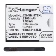 CAMERON SINO Samsung Grand Duos CAMERON SINO Li-Ion battery 3.8V/2100mAh Samsung EB535163LA compatible BLACK