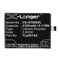 CAMERON SINO Alcatel Idol 2S CAMERON SINO Li-Polymer battery 3.8V/2150mAh Alcatel TLp021A2 compatible BLACK