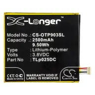 CAMERON SINO Alcatel Pixi 4 6 CAMERON SINO Li-Polymer akku 3.8V/2500mAh Alcatel TLp025D2 kompatibilis FEKETE
