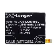 CAMERON SINO LG Nexus 5X CAMERON SINO Li-Polymer akku 3.8V/2600mAh Google BL-T19 kompatibilis FEKETE