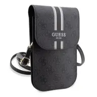 CG MOBILE GUESS PU QUILTED 4G METAL LOGO handbag standing universal epaulet FEKETE