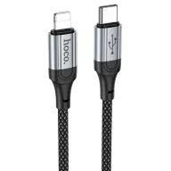 HOCO X102 charger cable 3in1 USB - Type-C/lightning/microUSB cipőfűző FEKETE