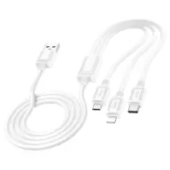 HOCO X74 kabel za punjenje 3in1 USB - Type-C/lightning/microUSB 100cm BIJELA