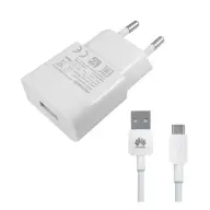 HUAWEI HW-050100E01W Hálózati töltő USB aljzat 5W + microUSB kábel fehér