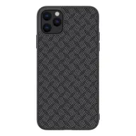 NILLKIN iPhone 11 Pro Max NILLKIN SYNTHETIC FIBER PLAID műanyag telefonvédő gumírozott csíkos FEKETE