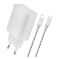 Blautel 4-OK wall charger Type-C port 18W PD fast charger + Type-C - lightning cable white