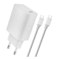 Blautel 4-OK wall charger Type-C port 18W PD fast charger + Type-C cable white