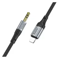 HOCO Apple iPod touch 5 HOCO audió kábel 3.5mm jack - lightning cipőfűző FEKETE