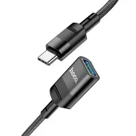 HOCO U107 adapter cable (Type-C outlet - Type-C. 3A. adatátvitel and töltés. 120cm. OTG) FEKETE