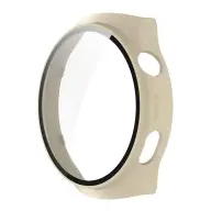 GIGAPACK huawei watch 4 pro műanyag keret bumper ütésállóság + kijelzővédő üveg bézs