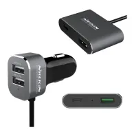 NILLKIN Autós töltő 3x USB+Type-C aljzat 12W