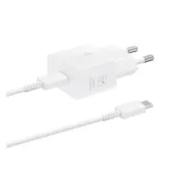 SAMSUNG Hálózati töltő Type-C aljzat 25W PD gyorstöltő + Type-C kábel fehér OEM