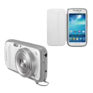 SAMSUNG Galaxy S4 Zoom flip tok objektív porvédővel fehér EF-GGS10FWEG