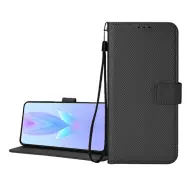 GIGAPACK asus zenfone 12 ultra tok álló bőr hatású flip rombusz + kézpánt fekete