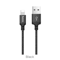 HOCO iPhone 14 Pro HOCO X14 data cable USB - lightning cipőfűző FEKETE