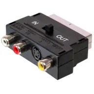 PREMIUMCORD SCART S-Video + RCA Átalakító Fekete 5cm kjsa-01