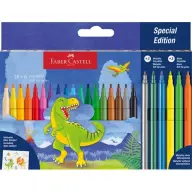 FABER-CASTELL Dinoszaurusz filctoll készlet matricával 18+6 szín
