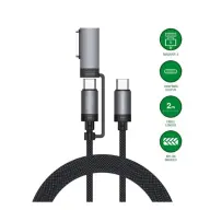 4SMARTS ComboCord USB-C adatkábel. MagSafe 3 adapterrel. 100W. 2m. fekete