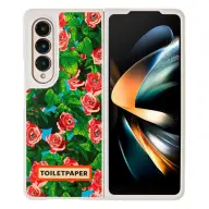 SAMSUNG Galaxy Z fold4 Toiletpaper rózsa mintás gyári tok. zöld (GP-FPF936AMBRY)