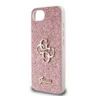 GUESS PU Fixed Glitter 4G Metal Logo tok Apple iPhone 16e rózsaszín