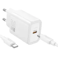 HOCO N60 network charger Type-C outlet 20W PD fast charger 3.0 FEHÉR