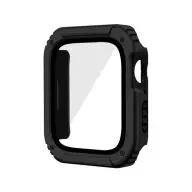 Műanyag védőkeret kijelzővédő üveggel Apple Watch 1-3 (38 mm) fekete