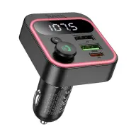 HOCO E85 Bluetooth FM transmitter car charger 2 USB + 1 USB-C outlet black
