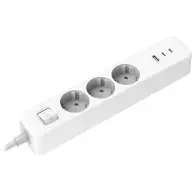 XIAOMI 2C1A Elosztó 3 aljzat 1x USB-A 2x USB-C 1.4m fehér kapcsolós