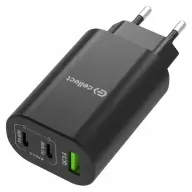CELLECT Hálózati gyorstöltő adapter 65W USB-A és C csatlakozóval fekete