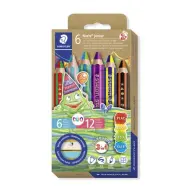 STAEDTLER Noris junior 140 Színes duo ceruza készlet hegyezővel 6 szín