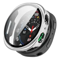 GIGAPACK samsung watch 8 esim 44mm műanyag keret bumper ütésállóság + kijelzővédő üveg ezüst