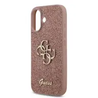 GUESS PU Fixed Glitter 4G Metal Logo tok Apple iPhone 17 rózsaszín