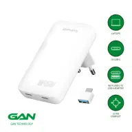 4SMARTS FlatPlug Slim Dual USB-C hálózati adapter 65W fehér