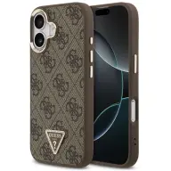 GUESS PU Leather 4G Triangle Logo Gold Frame MagSafe tok Apple iPhone 17 barna