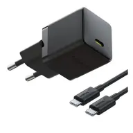 BASEUS PALM 1C de reţea încărcător Type-C priză 20W PD încărcător rapid 3.0 + Type-C cablu FEKETE