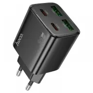 BASEUS HOCO N56 network charger 2 USB+2 Type-C outlet 30W PD fast charger 3.0 FEKETE