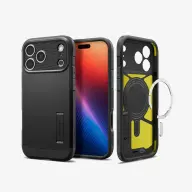 SPIGEN Tough Armor T MagFit hátlap kitámasztóval iPhone 17 Pro / iPhone 18 Pro fekete