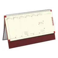 TOPTIMER Desk standing calendar with notepad 2026 burgundy