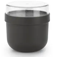 BRABANTIA Make & Take Breakfast Bowl reggeliző pohár. 500 ml. hő- és fagyálló. felső tárolórekesz (180ml). szivárgás- és légmentes záródás. BPA mentes műanyag. sötétszürke - 204180