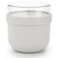BRABANTIA Make & Take Breakfast Bowl reggeliző pohár. 500 ml. hő- és fagyálló. felső tárolórekesz (180ml). szivárgás- és légmentes záródás. BPA mentes műanyag. világosszürke - 204203