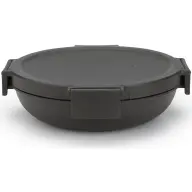 BRABANTIA Make & Take Lunch Bowl ételhordozó tál. 1000 ml. szivárgás- és légmentes záródás. bepattintós (clip-on) zárómechanizmus. lapos - kerek forma. BPA mentes műanyag. sötétszürke - 206009